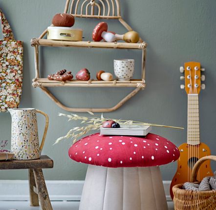 Poufs - Lue Pouf, Rouge, Polyester  - BLOOMINGVILLE MINI