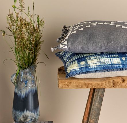Cushions - Caprice Cushion, Grey, Cotton  - CREATIVE COLLECTION