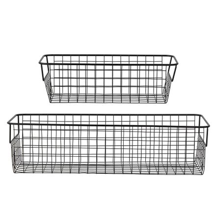 Paniers - Seerah Panier, Noir, Métal Set of 2 - BLOOMINGVILLE MULTIBRAND HOUSE