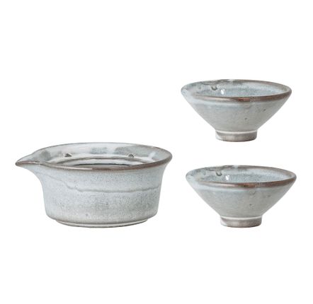 Bols - Masami Pot de soja avec 2 bols, Nature, Grès  - BLOOMINGVILLE MULTIBRAND HOUSE