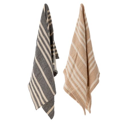 Brosserie - Maci Serviette de cuisine, Marron, Coton Set of 2 - CREATIVE COLLECTION