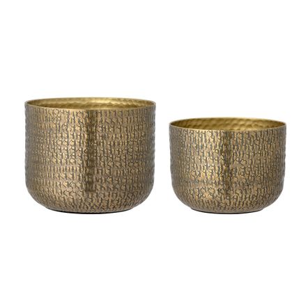 Flower pots - Constance Flowerpot, Brass, Aluminum Set of 2 - CREATIVE COLLECTION