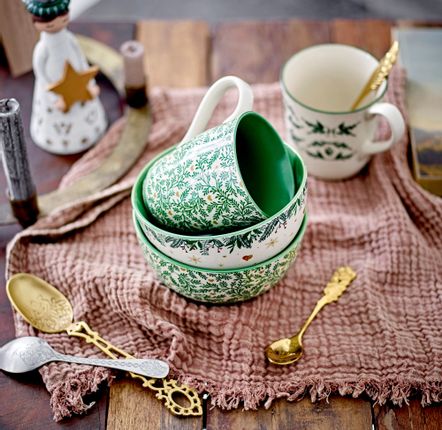 Mugs - Grazia Mug, Green, Stoneware Set of 2 - BLOOMINGVILLE MULTIBRAND HOUSE