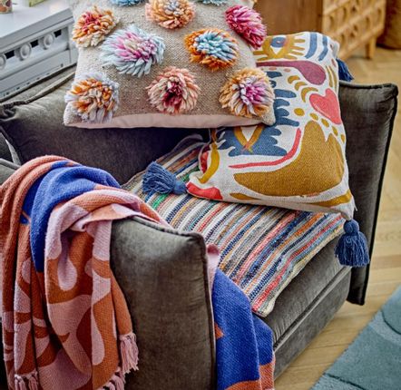 Fabric cushions - Horus Pillow, Orange, Recycled Cotton. - BLOOMINGVILLE MULTIBRAND HOUSE