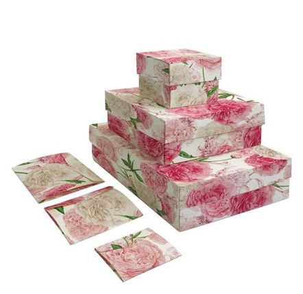Stationery - Set 3 gift boxes with lid - Peonie - TASSOTTI - ITALY
