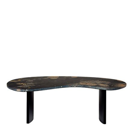 Children's sofas and lounge chairs - PIA black marble coffee table - BLANC D'IVOIRE