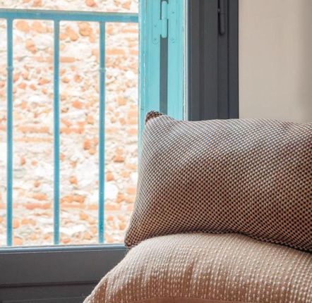 Fabric cushions - LINEN & CORK CUSHION - ATELIER TEXTILE AGNÈS CALAS