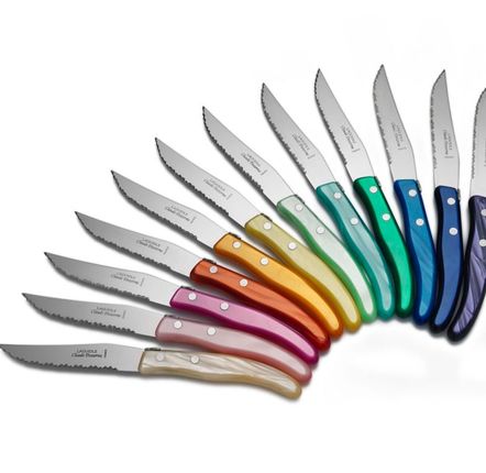 Kitchen utensils - Laguiole Berlingot Steak Knives - Claude Dozorme - Set of 6 CTX - LAGUIOLE CLAUDE DOZORME