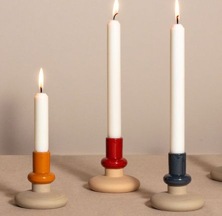 Candlesticks and candle holders - CYL candle holders happy - top coloured - KINTA