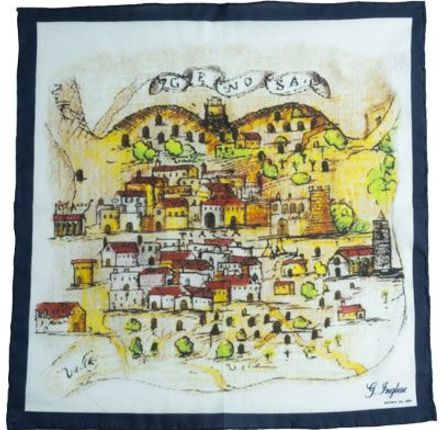Serre-tête - Pochette avec dessin voile imprimé de la carte topographique de Ginosa - G. INGLESE