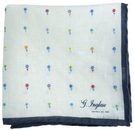 Serre-tête - Pochette de costume à imprimé floral blanc - G. INGLESE