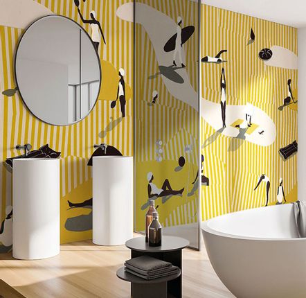 Wallpaper - Bagnanti waterproof bathroom wallpaper - LA MAISON MURAEM