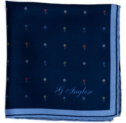 Serre-tête - Pochette de costume à imprimé floral bleu - G. INGLESE