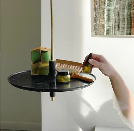 Bathroom equipment - Spinning top shelf TOUPY - Nero marquina black marble - MADEMOISELLE JO SRL