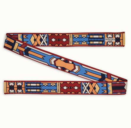 Foulards et écharpes - Ceinture de soie | Les rubans dansants | bleu et terre cuite - MON LIEN ATELIER