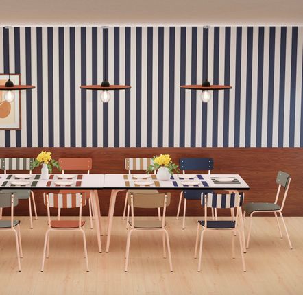 Tables Salle à Manger - Tables intérieur rétro Véra finition stratifié - 120cm / 160cm - LES GAMBETTES