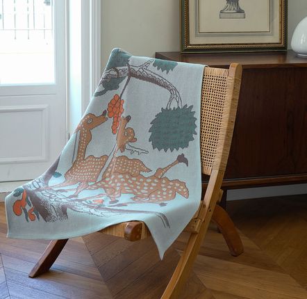 Throw blankets - Smile longevity symbol (Deer) Blankets - BON`EE(LIVING ART BRAND)