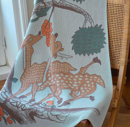 Throw blankets - Smile longevity symbol (Deer) Blankets - BON`EE(LIVING ART BRAND)