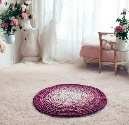 Tapis contemporains - Tapis Dublin, finition beige/rose, crocheté polychrome, élégant 85 cm - MAISON ZOE