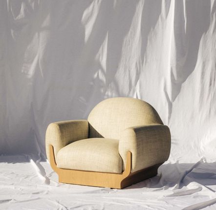 Canapés pour collectivités - COPACABANA Fauteuil Salon tapissé option COM - base en chêne naturel - DUISTT