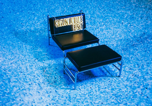 ALEXANE BERNE - PISCINE Lounge chair and footrest