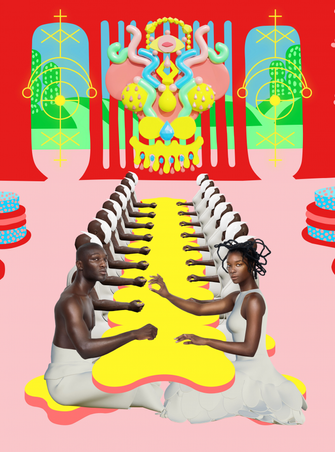  - Ce-Meji, 2023, collage multi-media, 160 x 120 cm -  Pierre-Christophe Gam