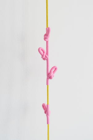  - Knotted Coat Rack - yellow & pink