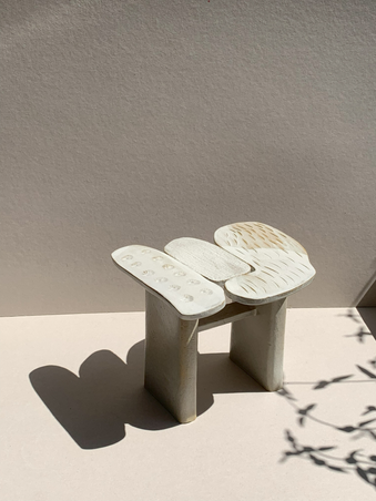  - Tabouret Pépites grège en céramique
