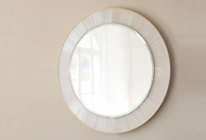  - Miroir en Gypse et Laiton