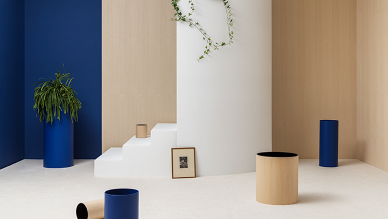 UNI HABITAT - UNI wooden and blue planters