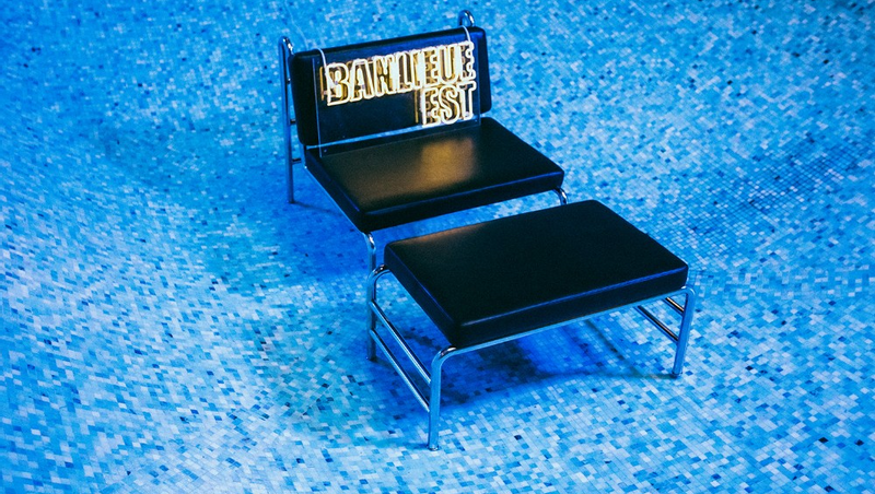 ALEXANE BERNE - PISCINE Lounge chair and footrest