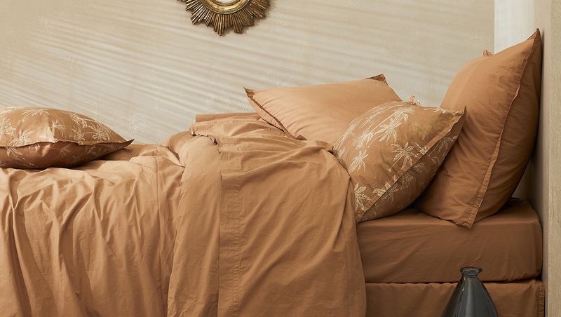 DORAN SOU - Washed organic cotton percale - Amour bed linen