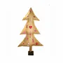 Décorations pour tables de Noël - Sapin de noël lumineux toile de jute avec sujets - MX HOME