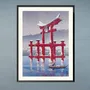 Chambres d'hôtels - Estampe japonaise paysage Neige sur Miyajima de Kawase Hasui prêt-à-encadrer 30x40 cm - BILLPOSTERS.FR