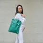 Bags and totes - DIVINE Leather Bag  VERT EMERAUDE- Made in France - AMWA AND CO