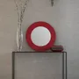 Mirrors - Large round mirror in leather - SOL & LUNA