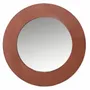 Mirrors - Large round mirror in leather - SOL & LUNA