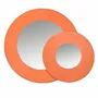 Mirrors - Large round mirror in leather - SOL & LUNA