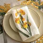 Napkins - Linen Napkins │ Yellow Flowers - LINOROOM 100% LINEN TEXTILES