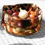 Homewear textile - Corbeille en tissu imprimé Oignons - MARON BOUILLIE