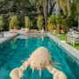Ottomans - XL floating lobster raffia effect ottoman - MX HOME