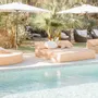 Transats - Lit bain de soleil 2 places effet raphia - MX HOME