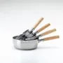 Saucepans  - Japanese stainless steel pans, hammered with two spouts - Yukihira/YOSHIKAWA collection - ABINGPLUS