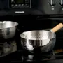 Saucepans  - 14 cm stainless steel saucepan, hammered with two spouts - Yukihira/YOSHIKAWA collection - ABINGPLUS