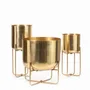 Vases - The Brass Planter on Stand - Brass - M - BAZAR BIZAR LIVING