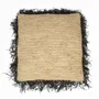 Cushions - The Raffia Cushion Cover Square - Natural Black - 60x60 - BAZAR BIZAR LIVING