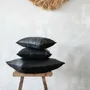 Coussins - La Housse De Coussin Four Leather Panel - Noir - 60x60 - BAZAR BIZAR LIVING