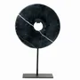 Decorative objects - The Marble Disc on Stand - Black - L - BAZAR BIZAR LIVING