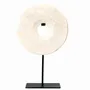 Decorative objects - The Marble Disc on Stand - White - L - BAZAR BIZAR LIVING