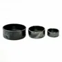 Platter and bowls - The Burned Cylinder Dish - Black - Set of 3 - BAZAR BIZAR LIVING